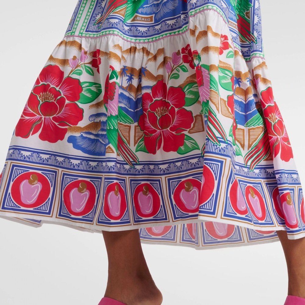 FARM Rio Tropical Multicolor Tiered Maxi Dress - Pink, Green, Blue, Red - Picture 6 of 6